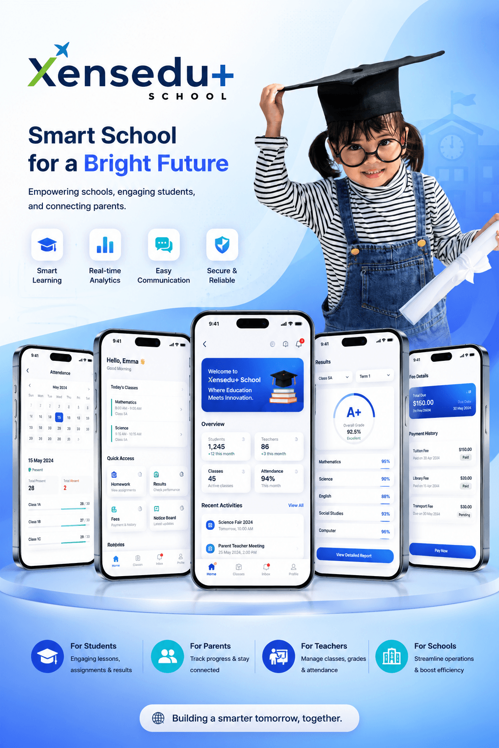 Xensedu+ School School Management System platform